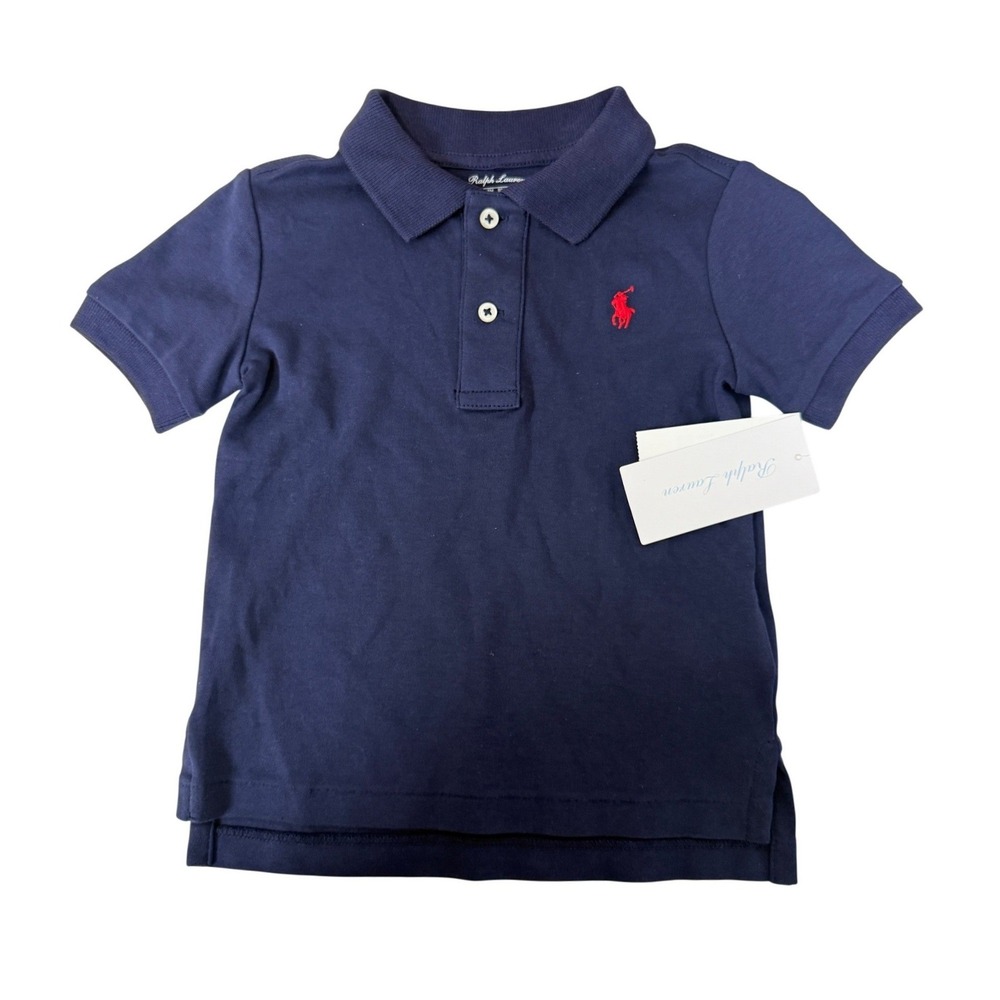 Ralph Lauren Polo Shirt Boys 18M Navy Blue Classic Preppy Short Sleeve New NWT